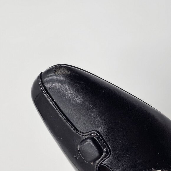 Easy Street Black Patent Leather Low Block Heel Shoes Y2K Office Career - Picture 8 of 11